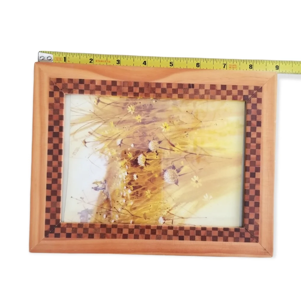 Vintage Greeting Card Wood Mosaic 6.5